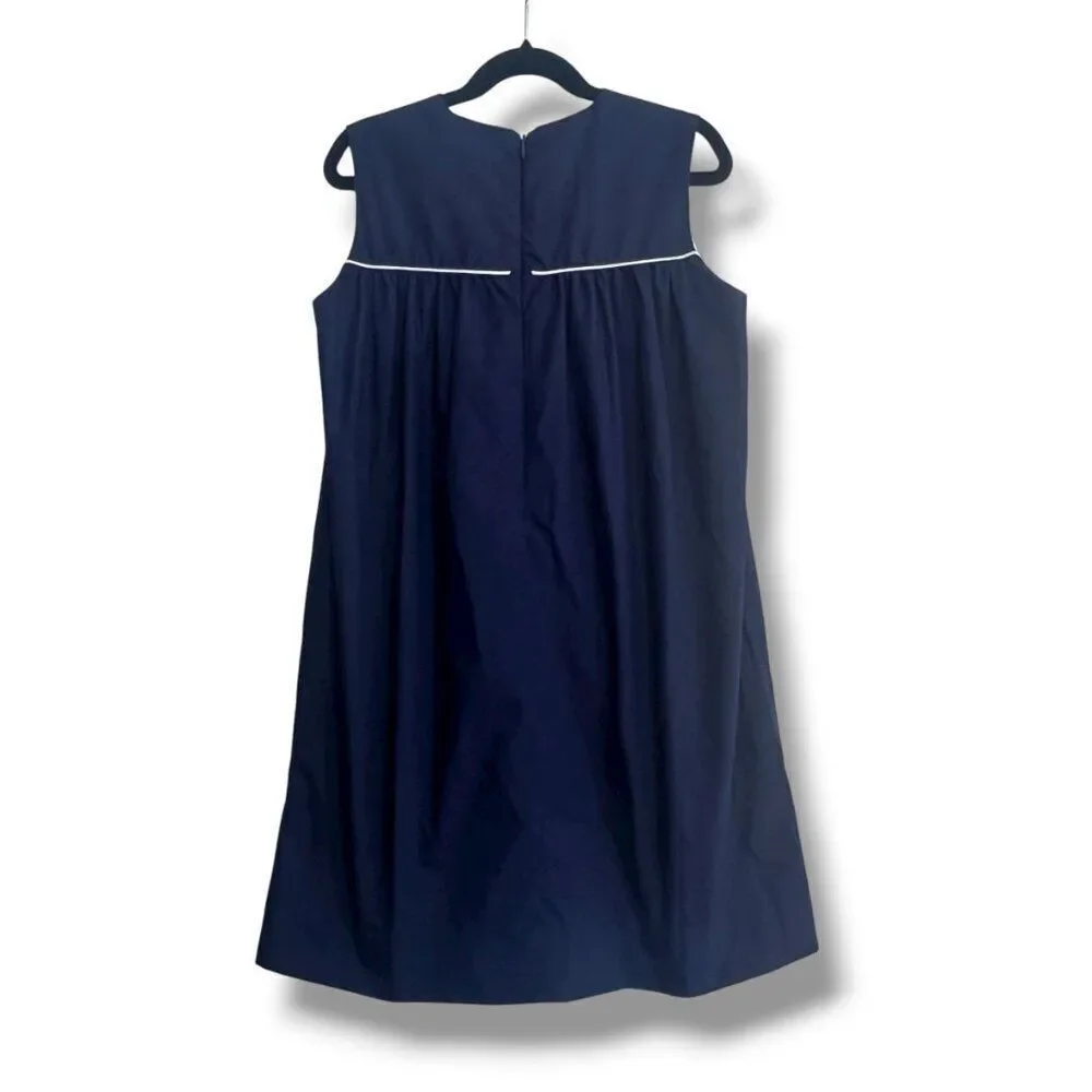 The Beaufort Bonnet Company Navy Blue Seagull Appliqué Sleeveless Dress Size 12